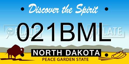 021BML North Dakota License Plate