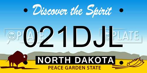 021DJL North Dakota License Plate