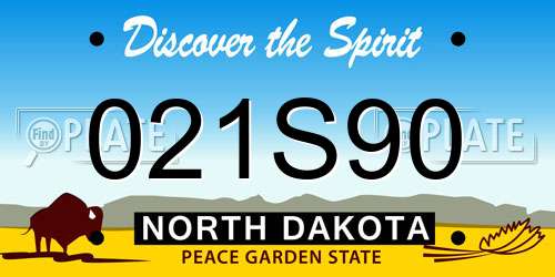 021S90 North Dakota License Plate