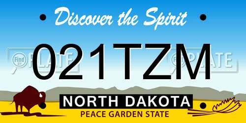 021TZM North Dakota License Plate