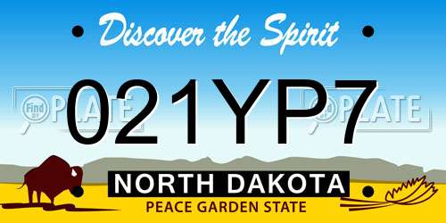 021YP7 North Dakota License Plate