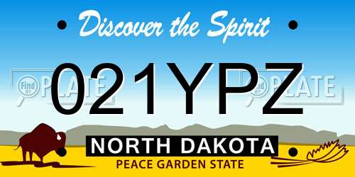 021YPZ North Dakota License Plate