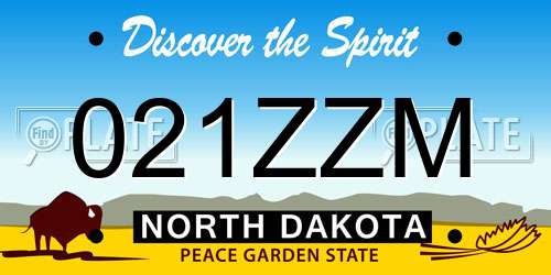021ZZM North Dakota License Plate