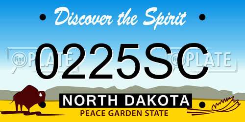 0225SC North Dakota License Plate