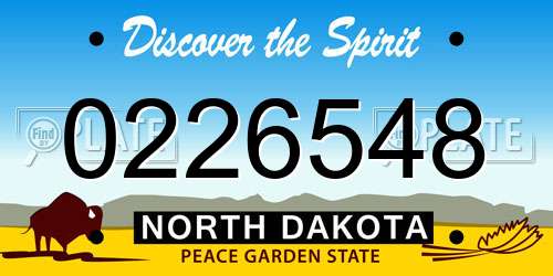0226548 North Dakota License Plate