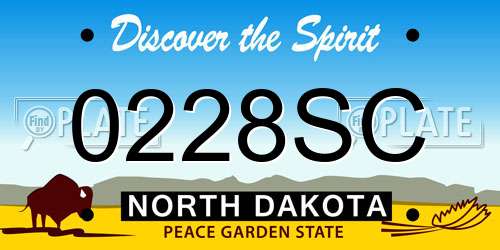 0228SC North Dakota License Plate