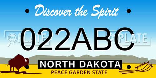 022ABC North Dakota License Plate