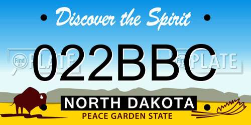 022BBC North Dakota License Plate