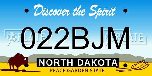 022BJM North Dakota License Plate