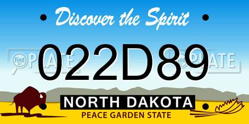 022D89 North Dakota License Plate