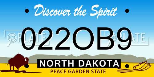 022OB9 North Dakota License Plate