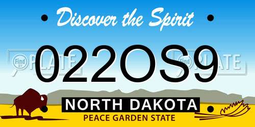 022OS9 North Dakota License Plate