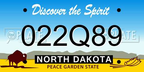 022Q89 North Dakota License Plate
