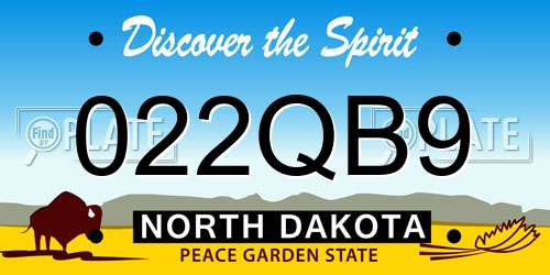 022QB9 North Dakota License Plate