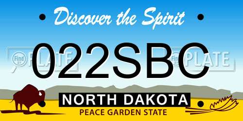 022SBC North Dakota License Plate