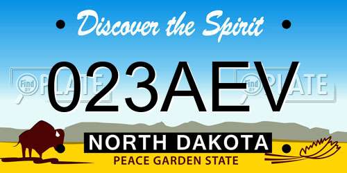 023AEV North Dakota License Plate