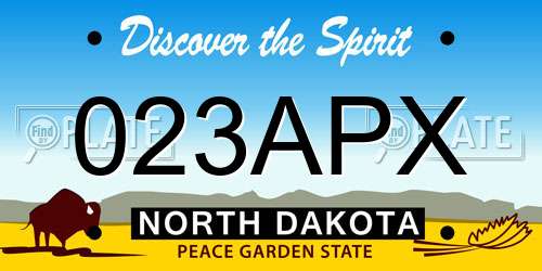 023APX North Dakota License Plate