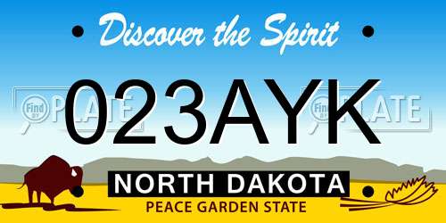023AYK North Dakota License Plate