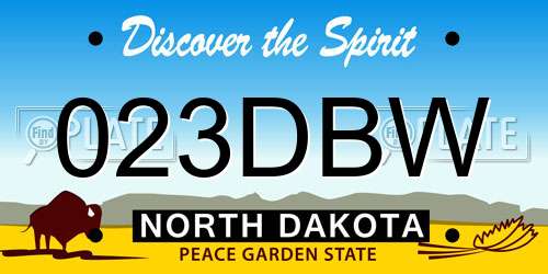 023DBW North Dakota License Plate