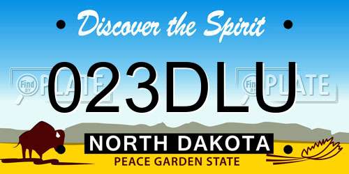 023DLU North Dakota License Plate