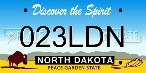 023LDN North Dakota License Plate