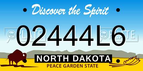 02444L6 North Dakota License Plate