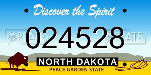 024528 North Dakota License Plate