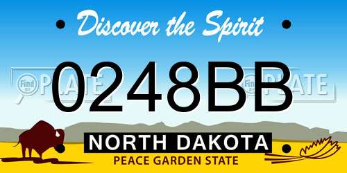0248BB North Dakota License Plate