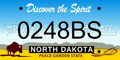 0248BS North Dakota License Plate