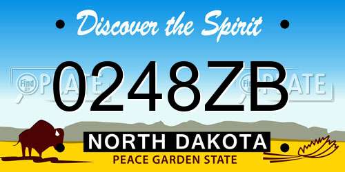 0248ZB North Dakota License Plate