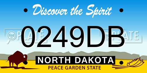 0249DB North Dakota License Plate