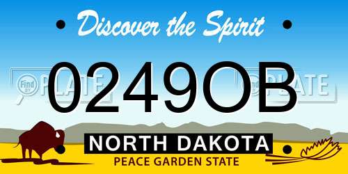 0249OB North Dakota License Plate