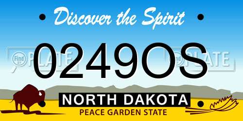 0249OS North Dakota License Plate