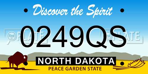 0249QS North Dakota License Plate