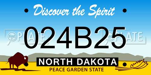 024B25 North Dakota License Plate