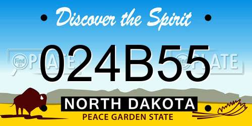 024B55 North Dakota License Plate