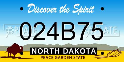 024B75 North Dakota License Plate