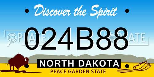 024B88 North Dakota License Plate