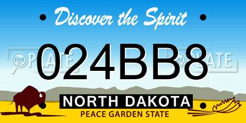 024BB8 North Dakota License Plate