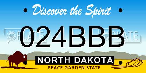 024BBB North Dakota License Plate