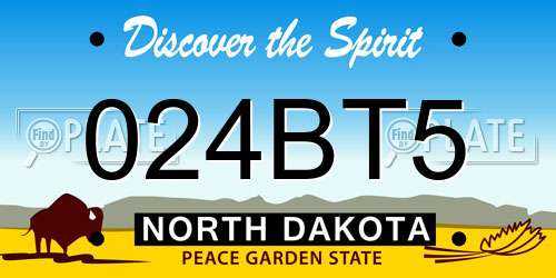 024BT5 North Dakota License Plate