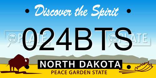 024BTS North Dakota License Plate