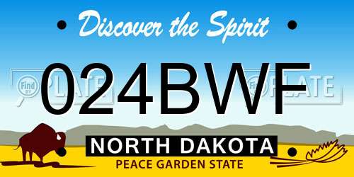 024BWF North Dakota License Plate