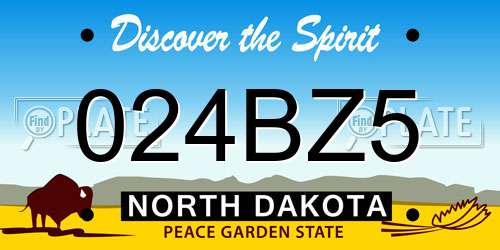 024BZ5 North Dakota License Plate