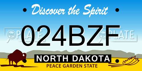 024BZF North Dakota License Plate