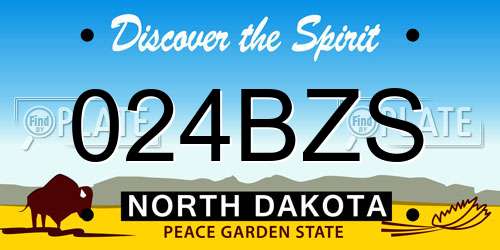 024BZS North Dakota License Plate