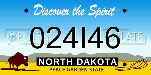 024I46 North Dakota License Plate