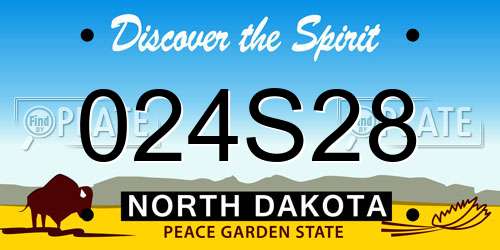 024S28 North Dakota License Plate