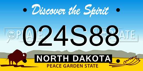 024S88 North Dakota License Plate