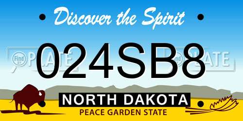 024SB8 North Dakota License Plate